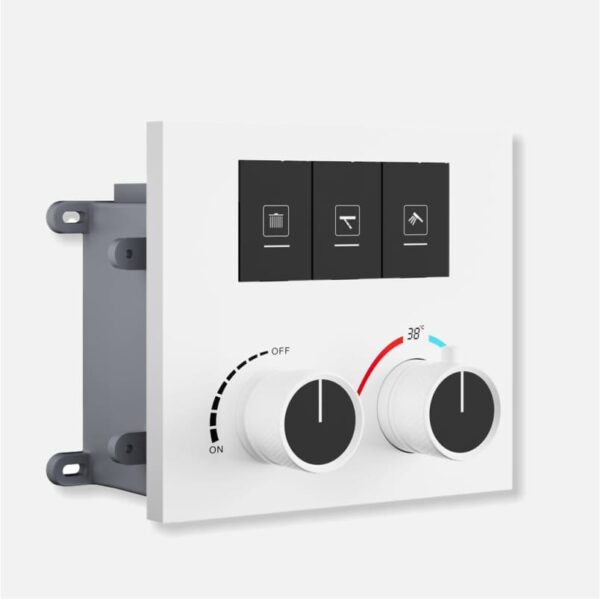 Thermostatic Diverter 3 Function White Valentina